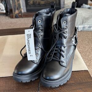 No Boundaries Black Combat Boots for Women
